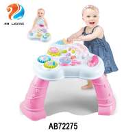 2020 wholesale musical cute baby learning table with toys mufti-function walker for kids